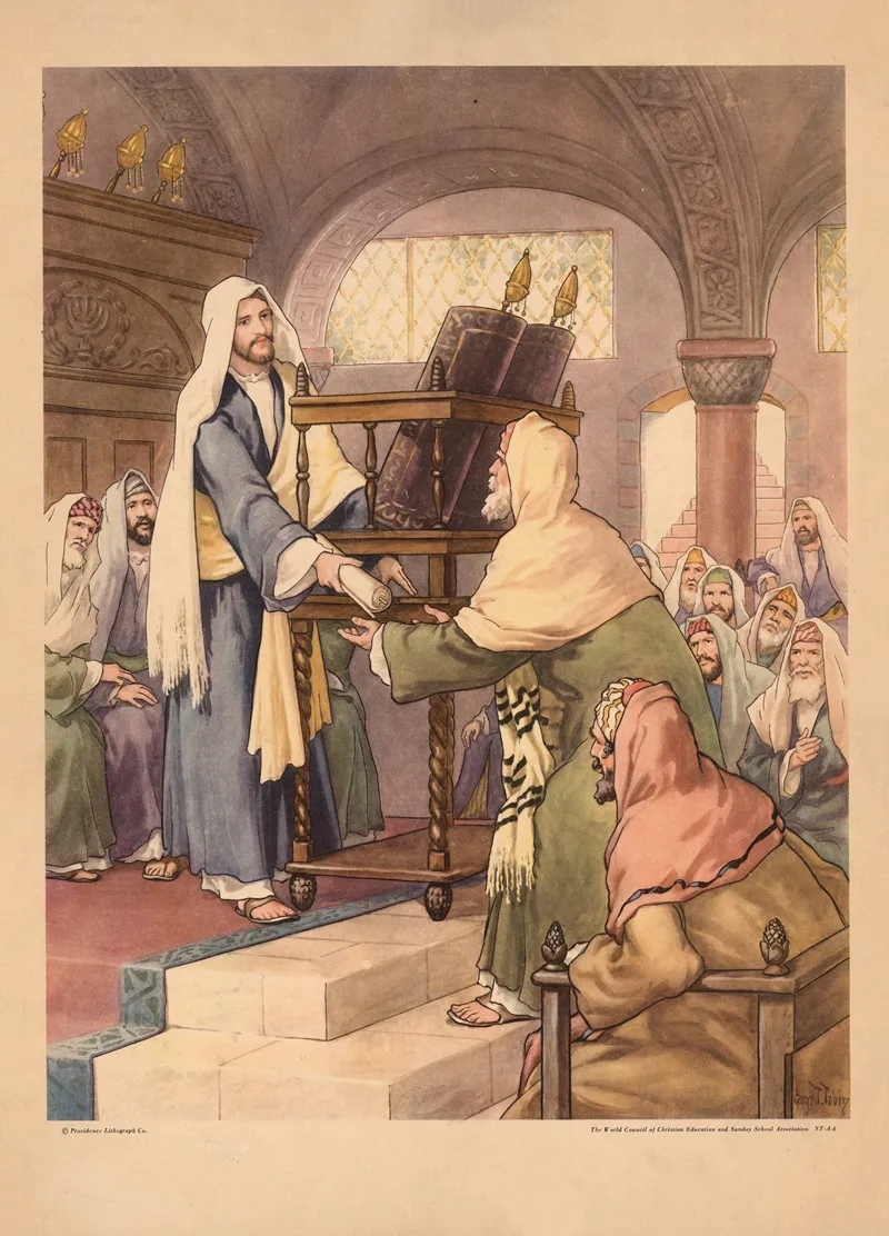 Jesus Preaches In The Synagogue Wall Art by Gebhard Fugel - High-Resolution Digital Print