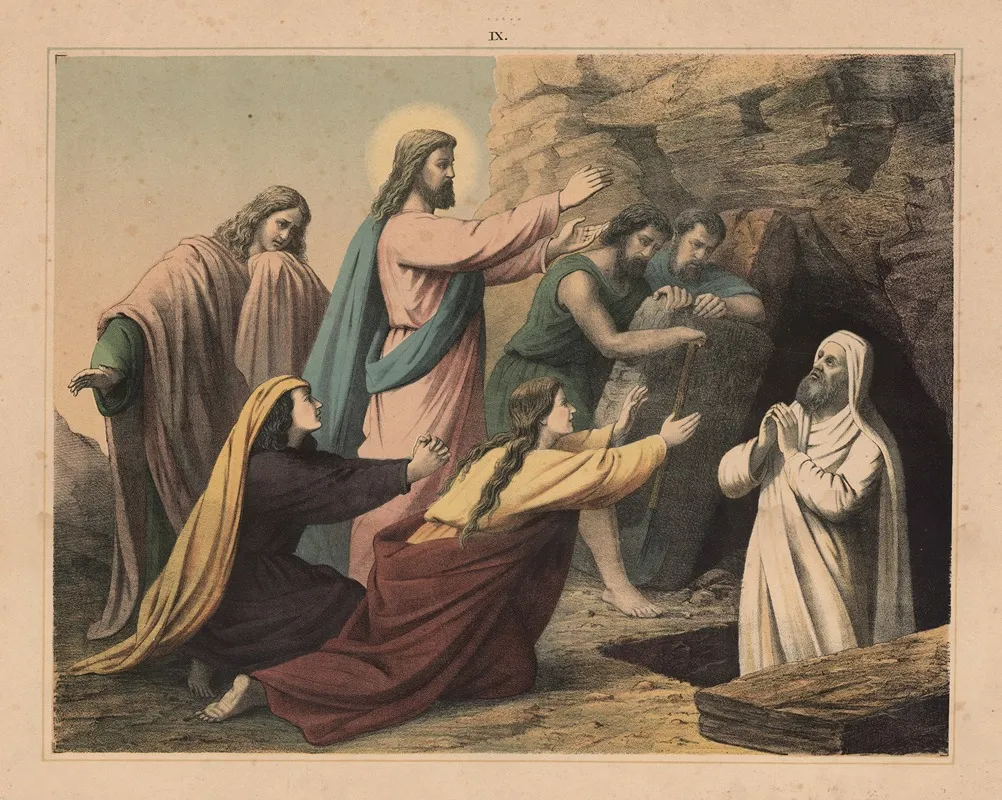 Jesus Resurrects Lazarus Wall Art by Sandberg - High-Resolution Digital Print