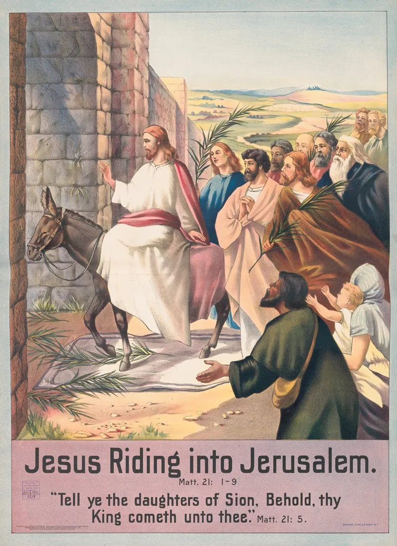 Jesus Riding Into Jerusalem 2 Wall Art by Stecher Litho. Co - High-Resolution Digital Print