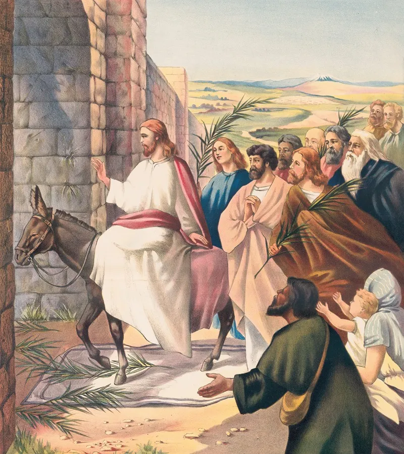 Jesus Riding Into Jerusalem Wall Art by Stecher Litho. Co - High-Resolution Digital Print