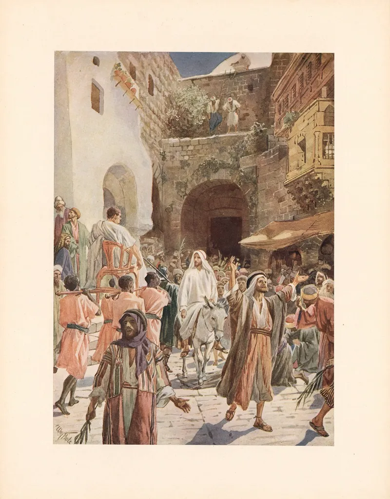Jesus Riding On The Foal Of An Ass Entereth Jerusalem Wall Art by William Hole - High-Resolution Digital Print