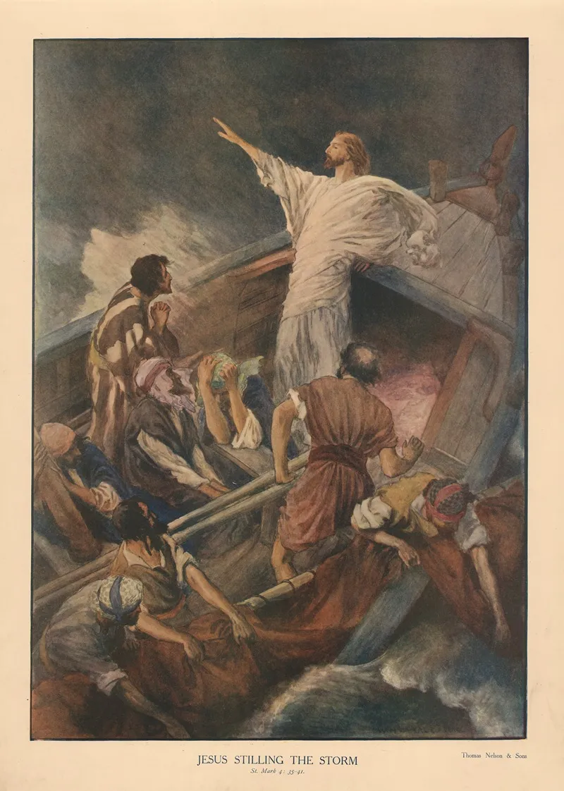 Jesus Stilling The Sorm Wall Art by William Henry Margetson - High-Resolution Digital Print