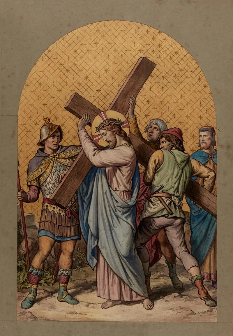 Jesus Takes Up His Cross Wall Art by Joseph Hussenot - High-Resolution Digital Print