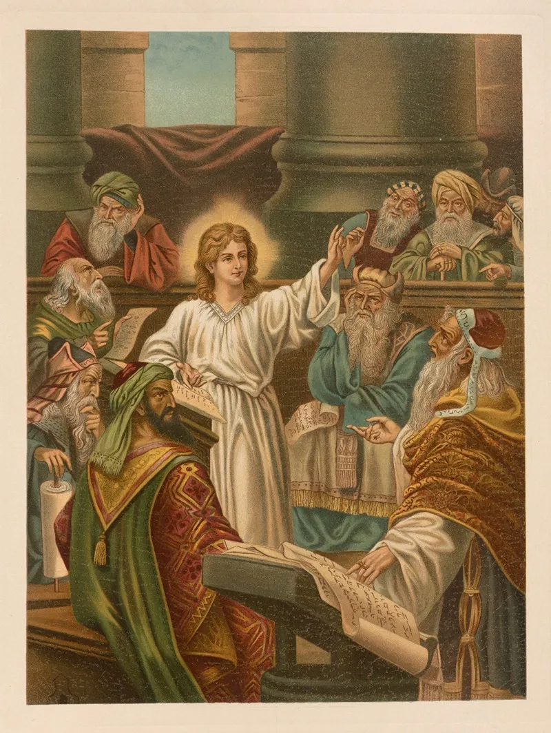 Jesus Teaching In The Temple Wall Art by Jan Ladislaw Sýkora - High-Resolution Digital Print