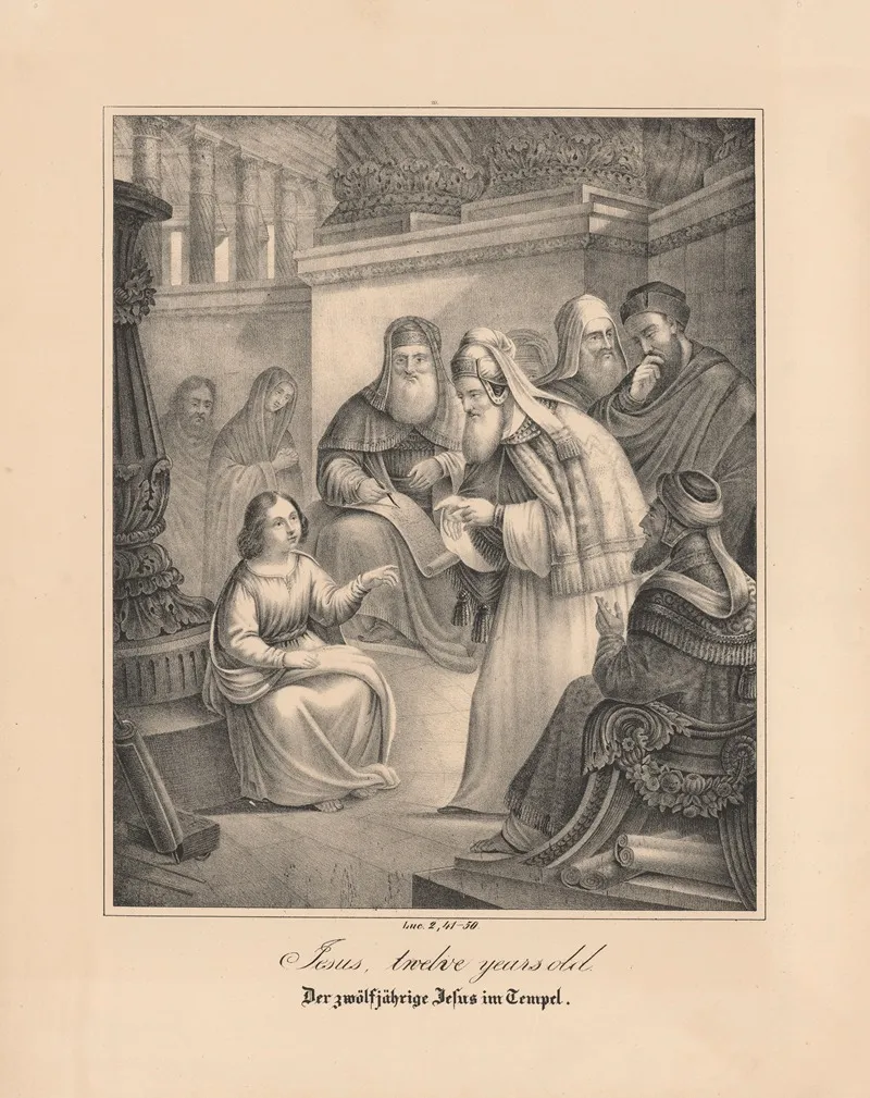 Jesus Twelve Years Old Wall Art by Johann Baptist Sonderland - High-Resolution Digital Print