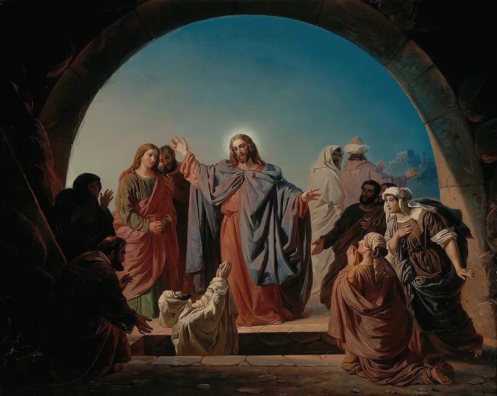 Jesus Wakes Lazarus Wall Art by Robert Wilhelm Ekman - High-Resolution Digital Print