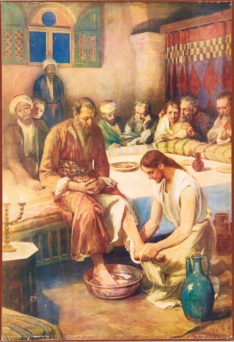 Jesus Washes The Diciples Feet Wall Art by Robert Payton Reid - High-Resolution Digital Print