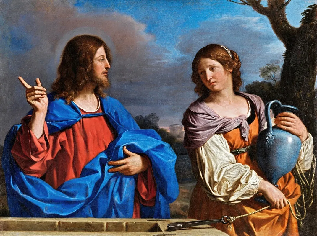 Jesus Y La Samaritana En El Pozo Wall Art by Guercino - High-Resolution Digital Print