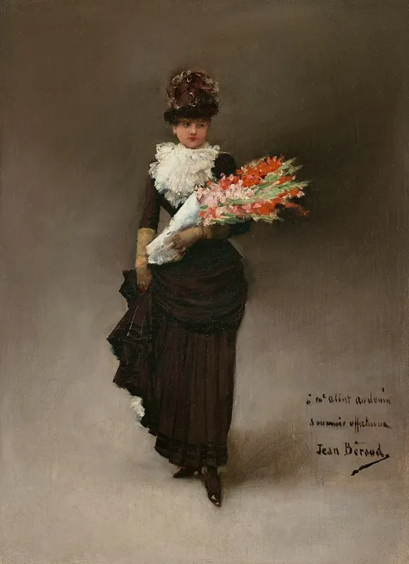 Jeune Femme Au Bouquet De Fleurs