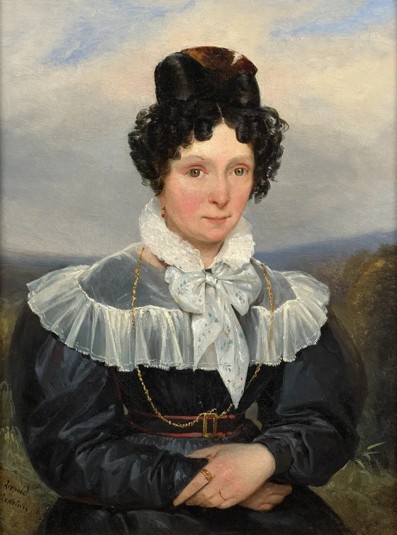 Jeune Femme En Buste Sur Un Fond De Paysage Wall Art by Léopold Leprince - High-Resolution Digital Print