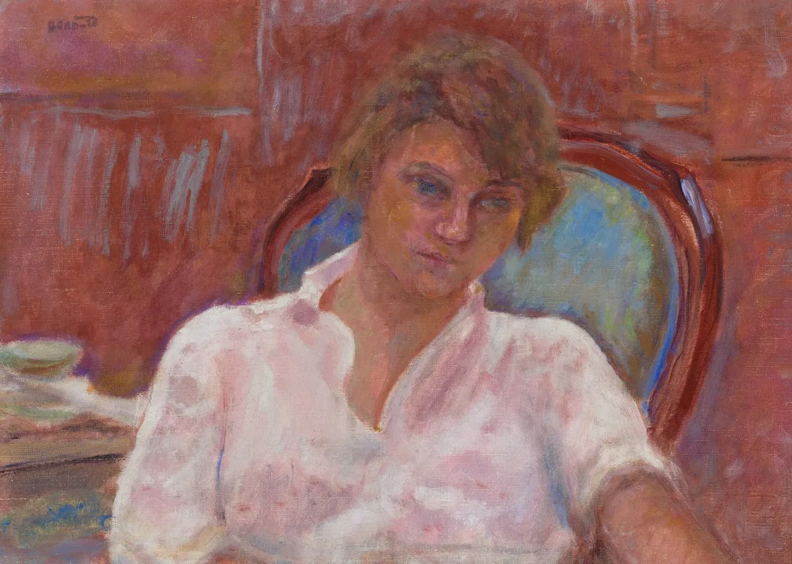 Jeune Femme Revant Dans Un Fauteuil Harmonie Rose Wall Art by Pierre Bonnard - High-Resolution Digital Print