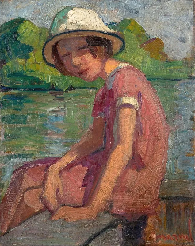 Jeune Fille Au Bord De Leau Wall Art by Jacqueline Marval - High-Resolution Digital Print