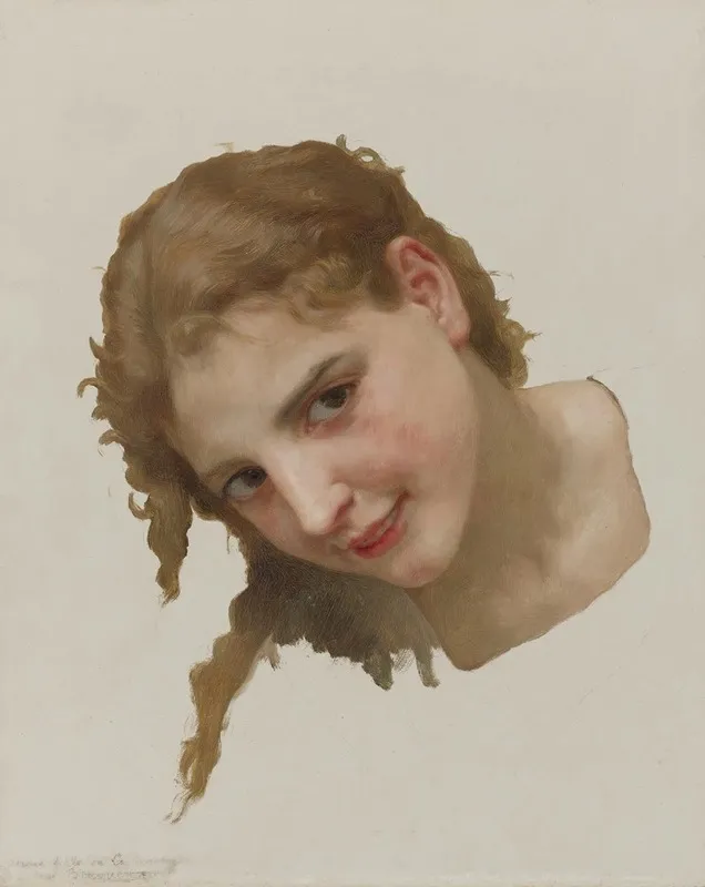 Jeune Fille De La Rochelle Study For Le Gue Wall Art by William Bouguereau - High-Resolution Digital Print