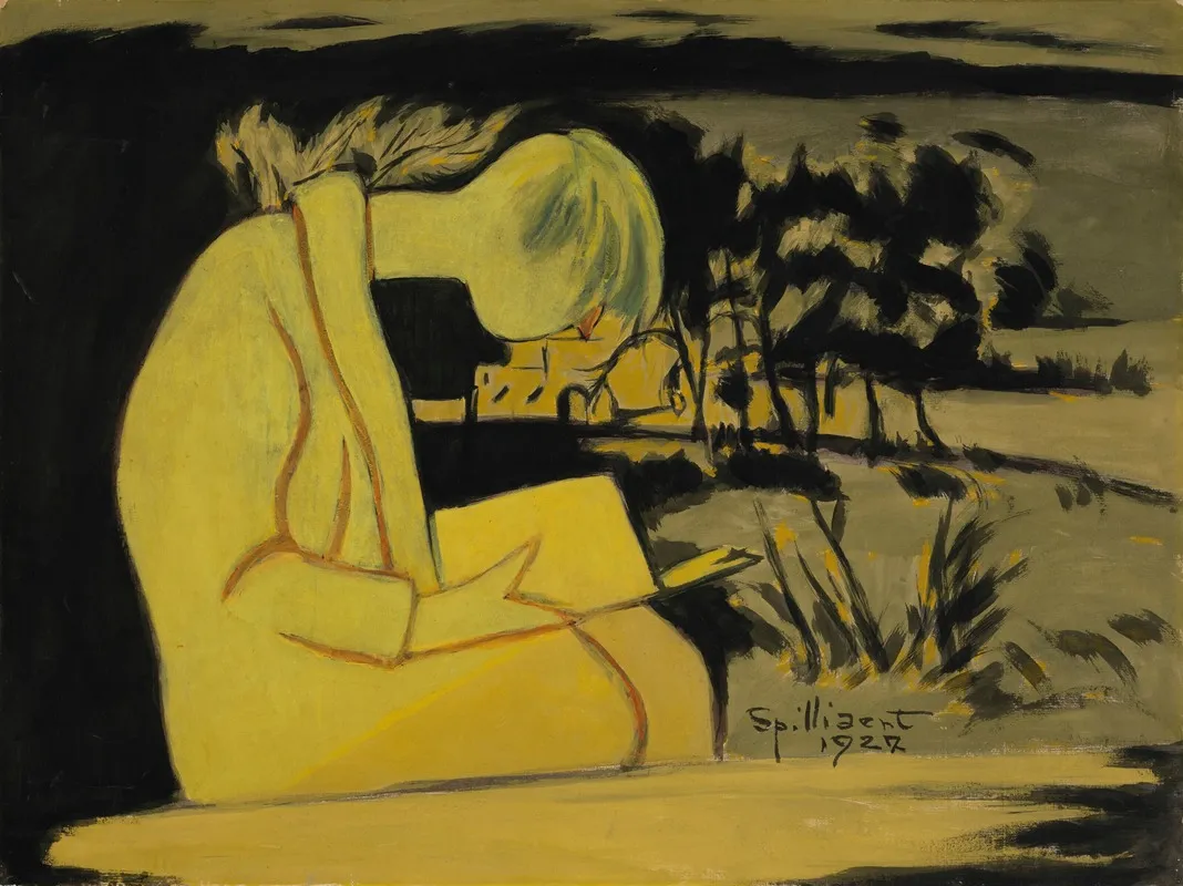 Jeune Fille En Jaune Lisant
