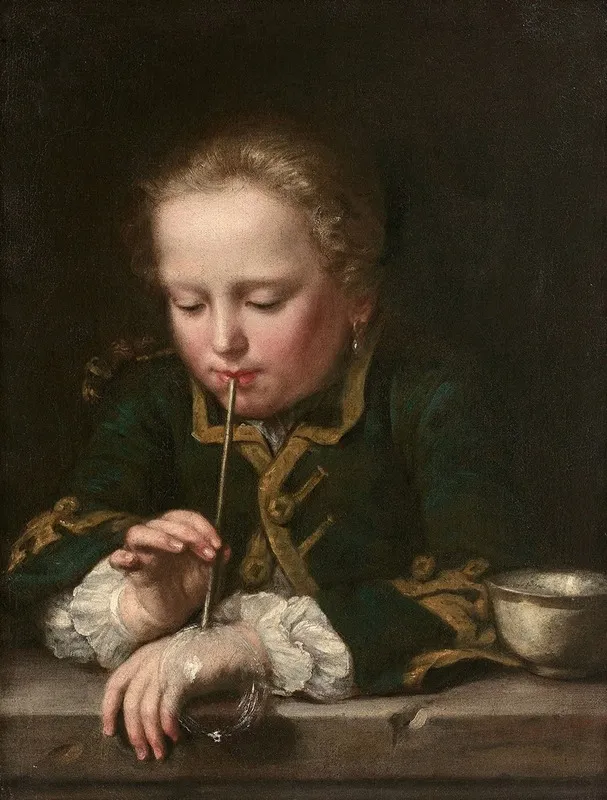 Jeune Garcon Aux Bulles De Savon