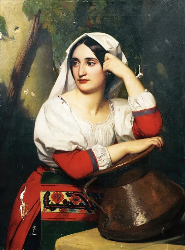 Jeune Italienne A La Fontaine