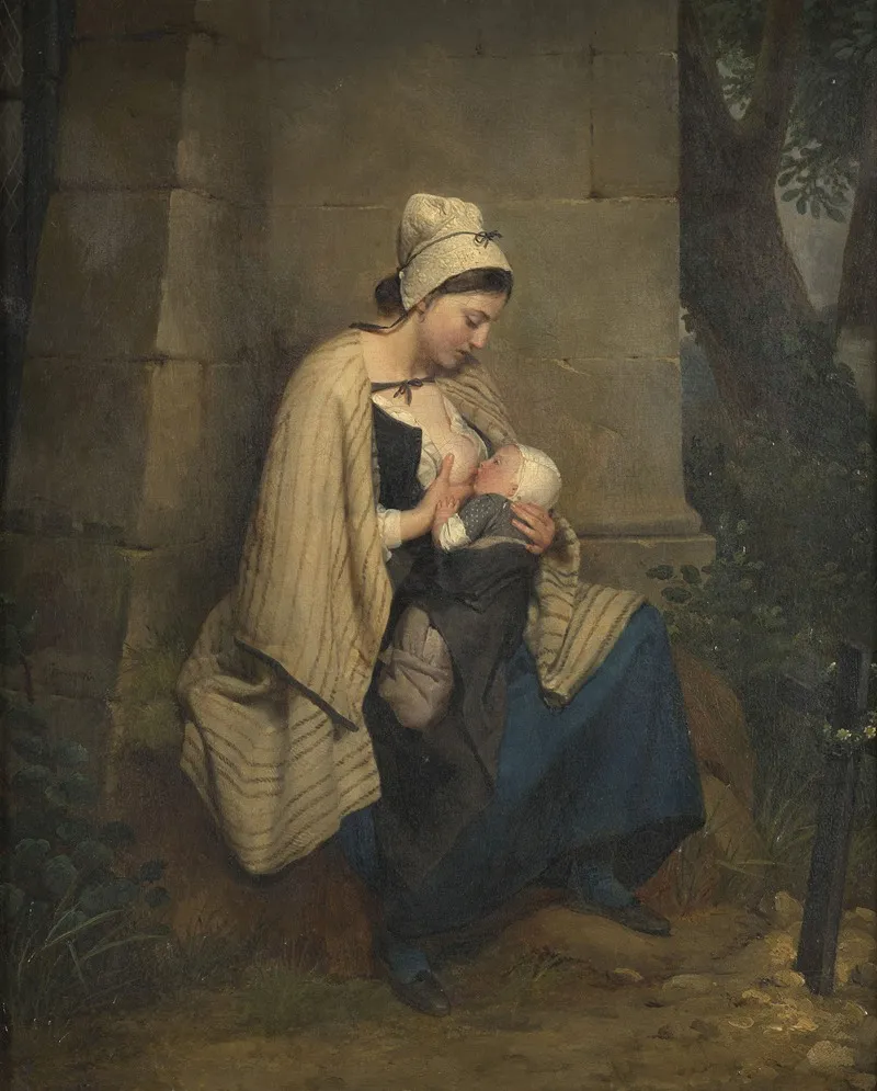 Jeune Mere Allaitante Wall Art by Jean-Augustin Franquelin - High-Resolution Digital Print