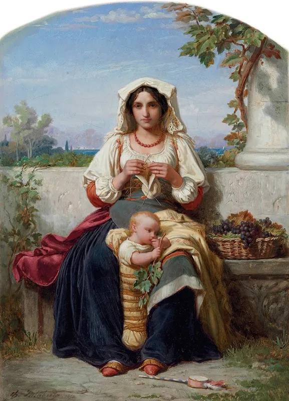 Jeune Mere Italienne Wall Art by Charles François Jalabert - High-Resolution Digital Print