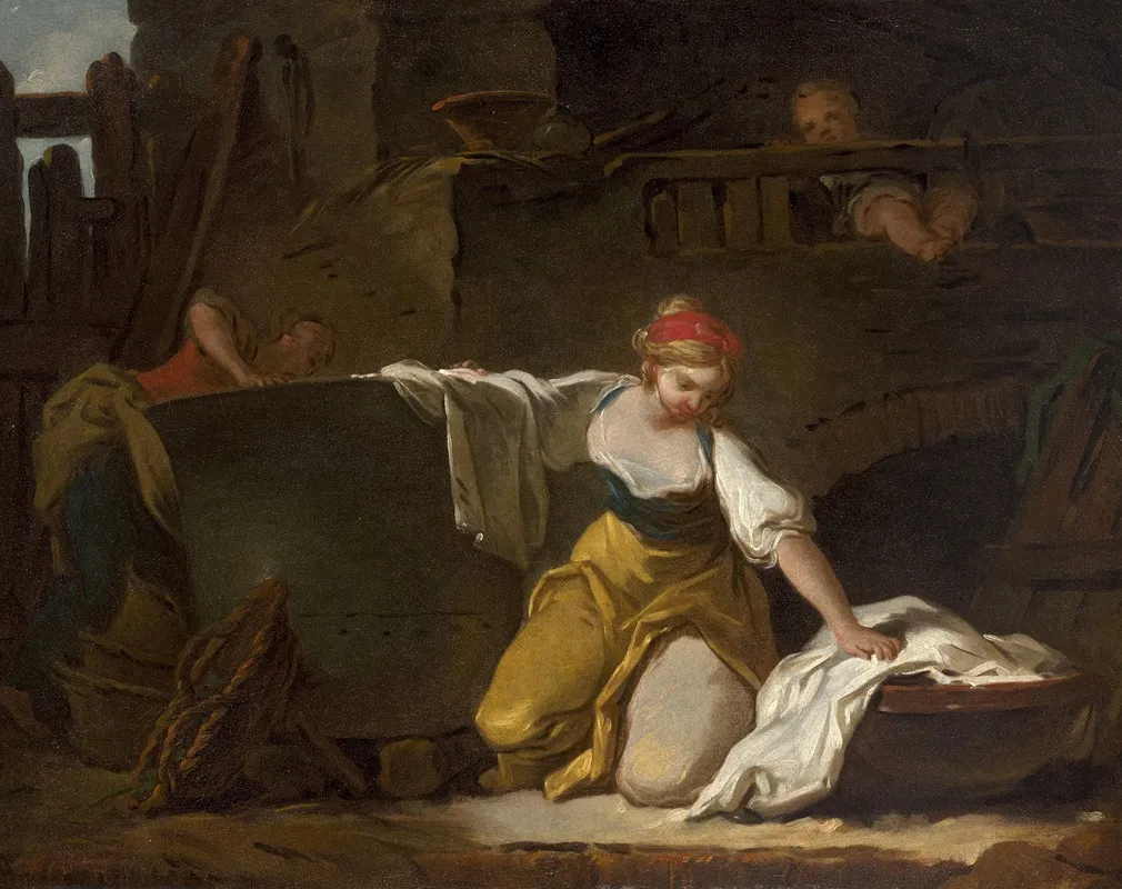 Jeunes Lavandieres Wall Art by Jean-Honoré Fragonard - Canvas Print