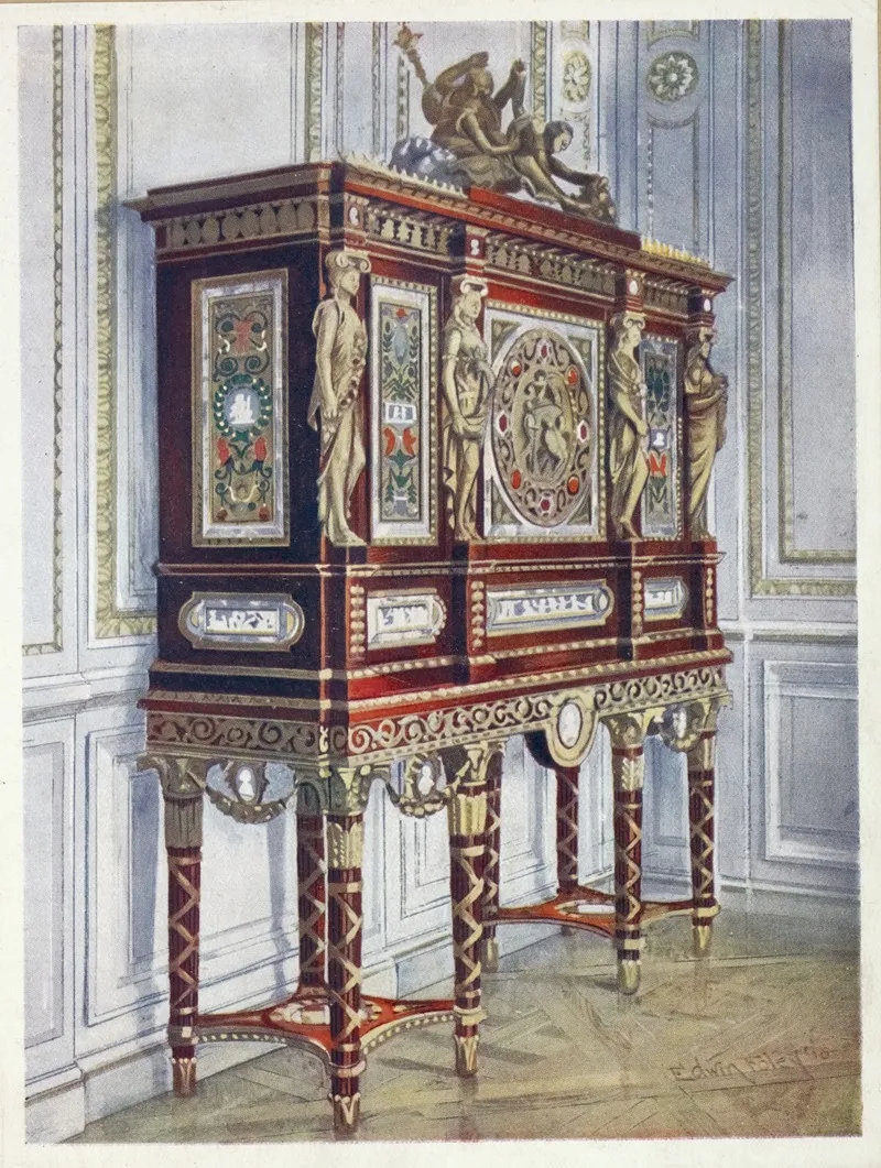 Jewel Cabinet Of Queen Marie Antoinette Of Mahogany Gilt Inlaid Carved And With Painted Plaques Wall Art by Edwin Foley - High-Resolution Digital Print
