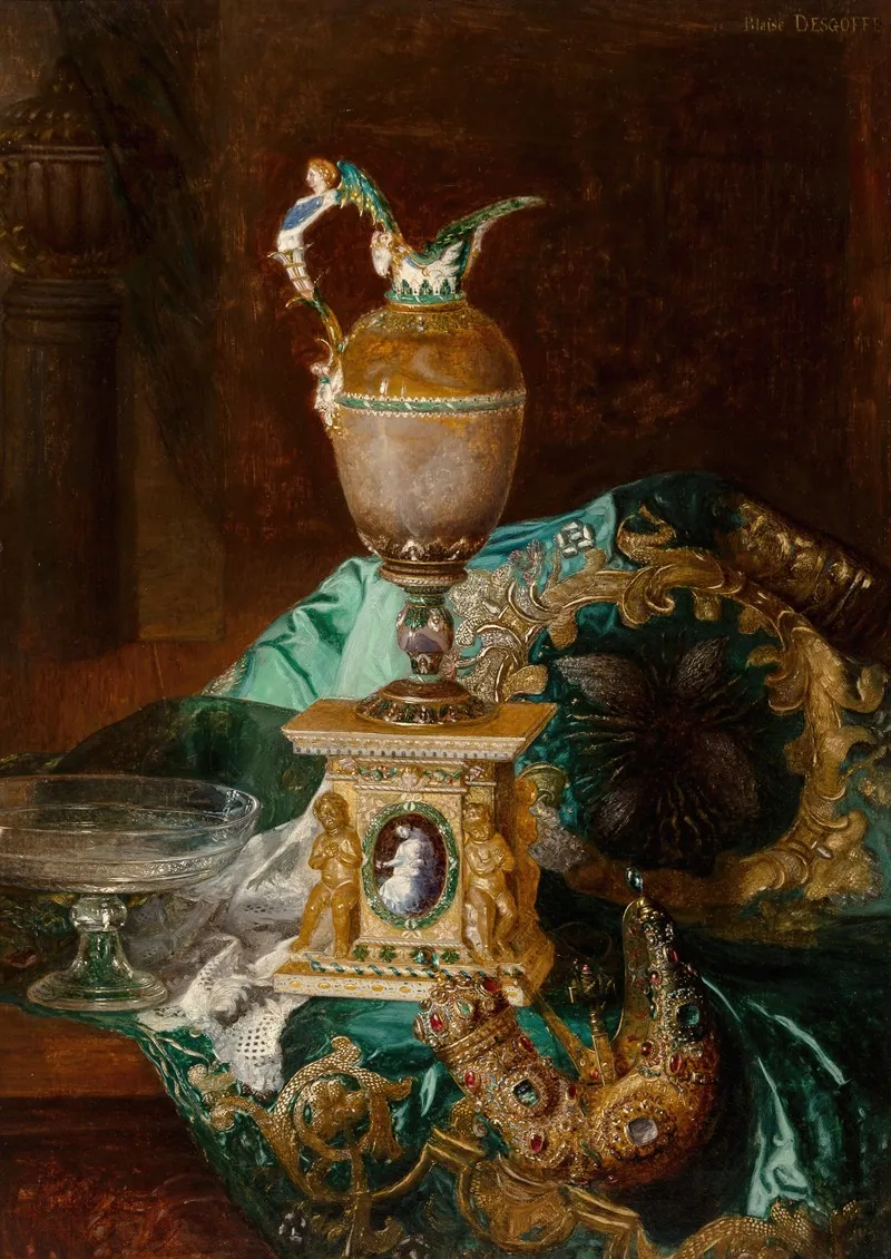 Jeweled Still Life Wall Art by Blaise-Alexandre Desgoffe - High-Resolution Digital Print