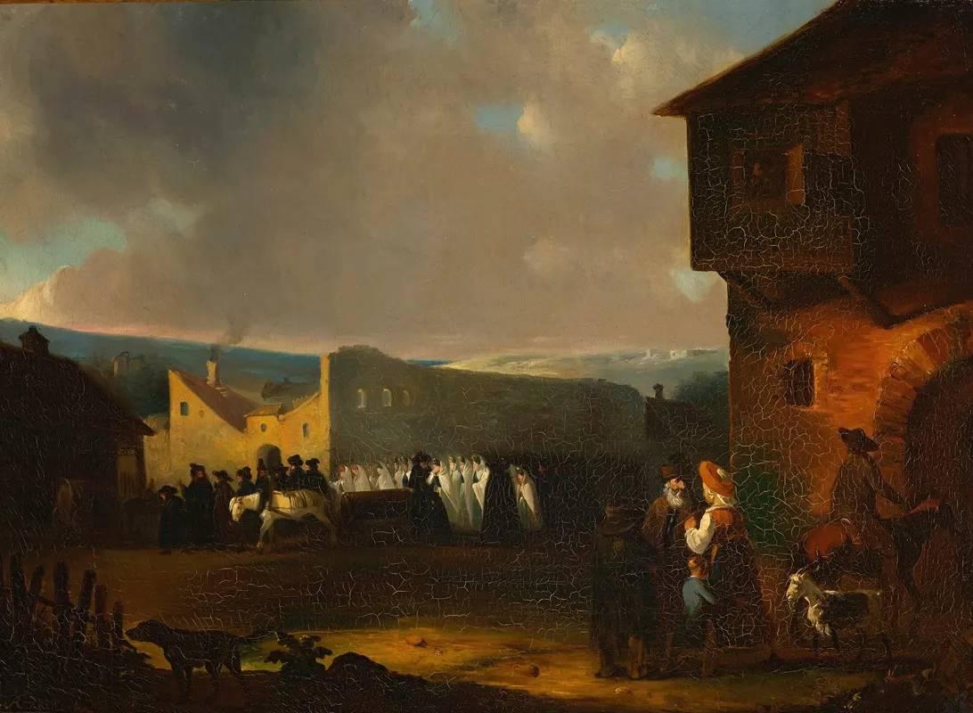 Jewish Funeral In Vilnius In 1824 Wall Art by Julian Karczewski - High-Resolution Digital Print
