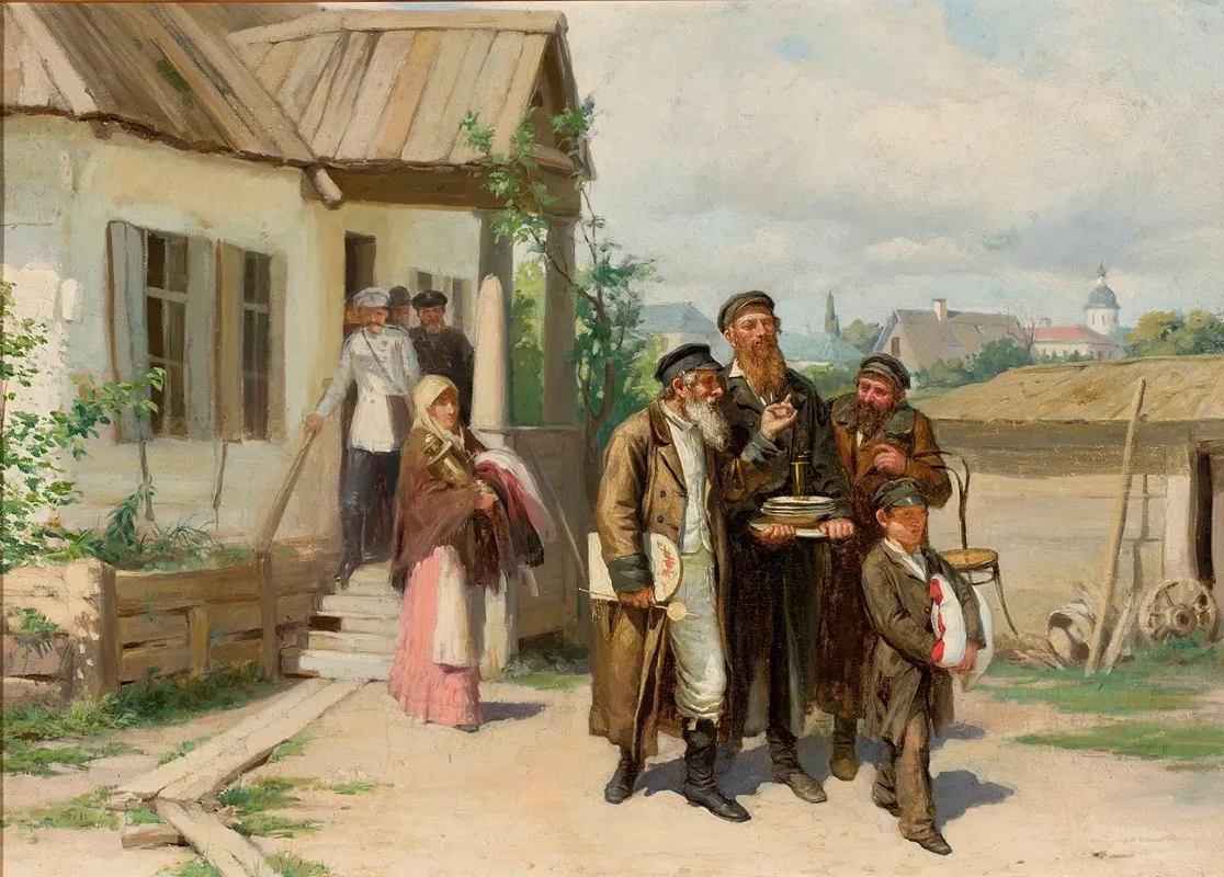 Jews Carrying Items Purchased At An Auction