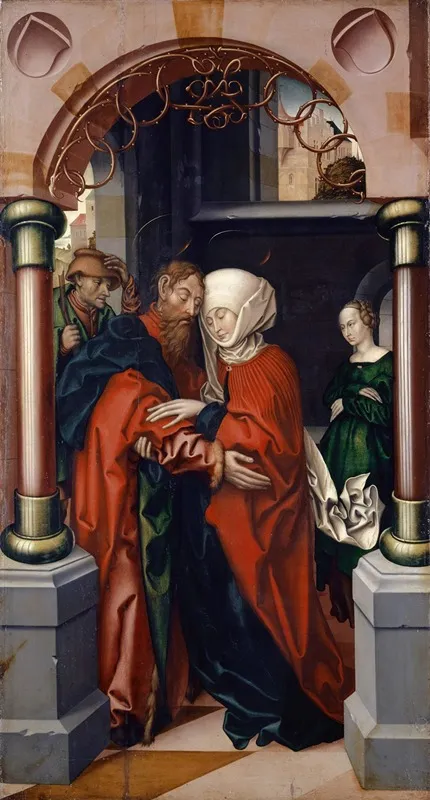 Joachim And Anne At The Golden Gate 2 Wall Art by Hans Fries - High-Resolution Digital Print