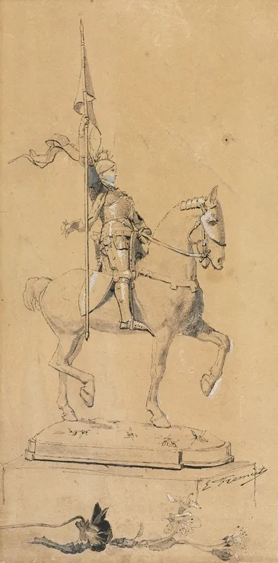 Joan Of Arc On Horseback Wall Art by Emmanuel Fremiet - High-Resolution Digital Print
