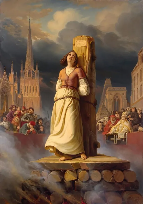 Joan Of Arcs Death At The Stake Wall Art by Hermann Stilke - High-Resolution Digital Print