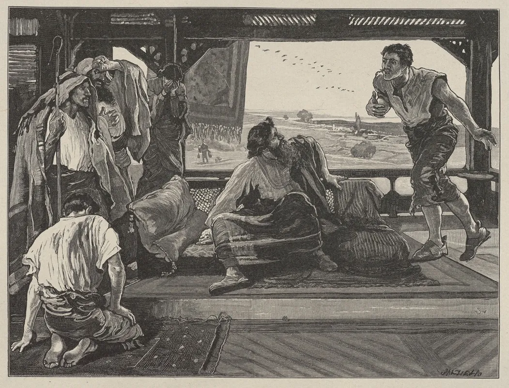 Job Receiving The Messengers Wall Art by William Small - High-Resolution Digital Print