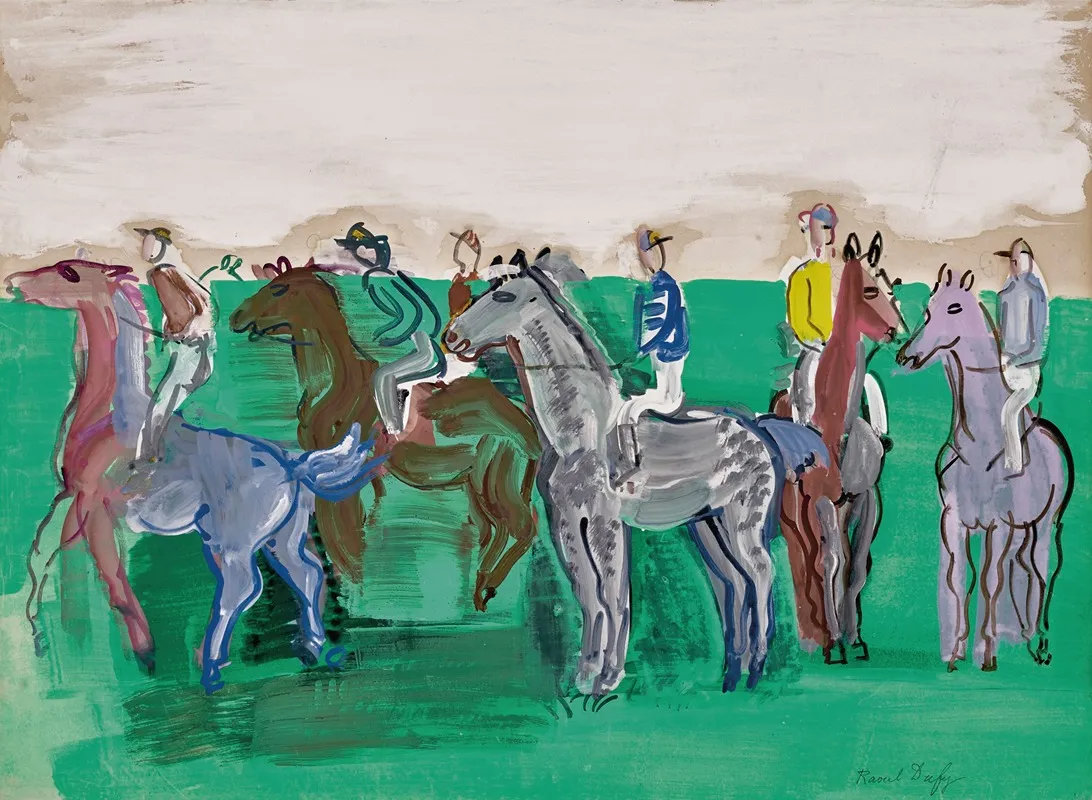 Jockeys Et Chevaux Avant Le Depart