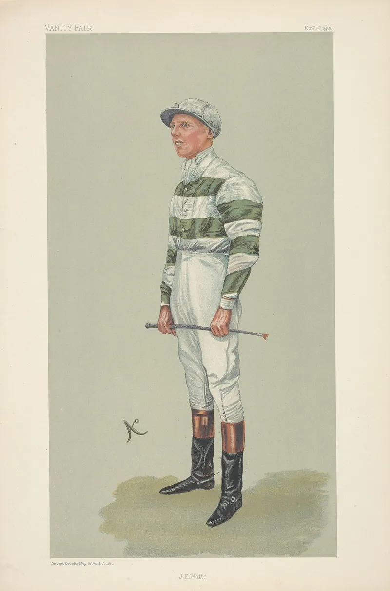 Jockeys Of The Victorian And Edwardian Turf Executed By Spy And Others For The Vanity Fair Series 25 Wall Art by Vincent Robert Alfred Brooks - High-Resolution Digital Print