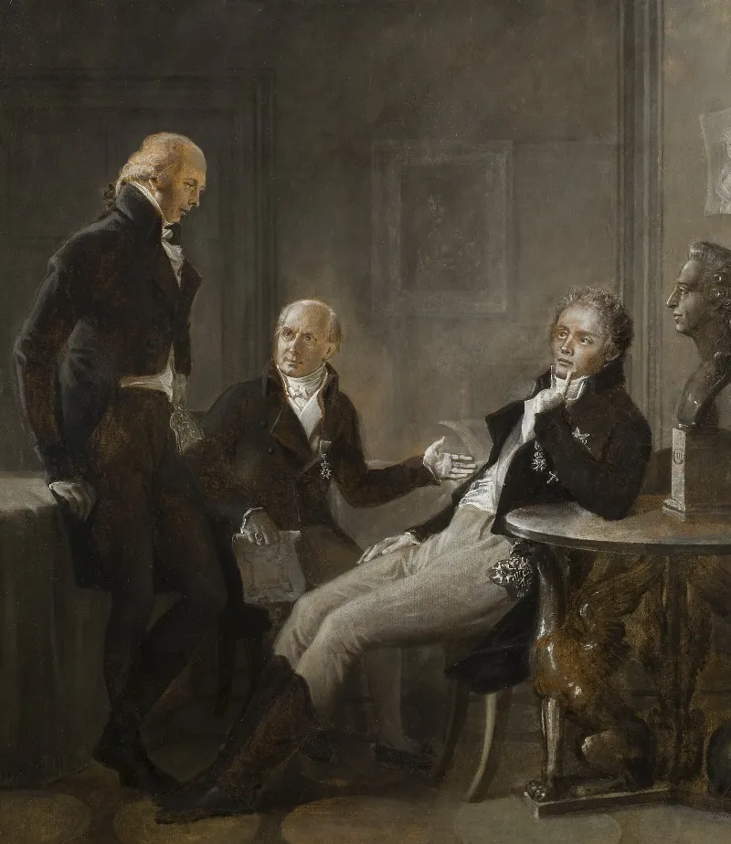 Johan Fredrik Aminoff Johan Albrekt Ehrenstrom And Gustaf Mauritz Armfelt Wall Art by René Théodore Berthon - High-Resolution Digital Print