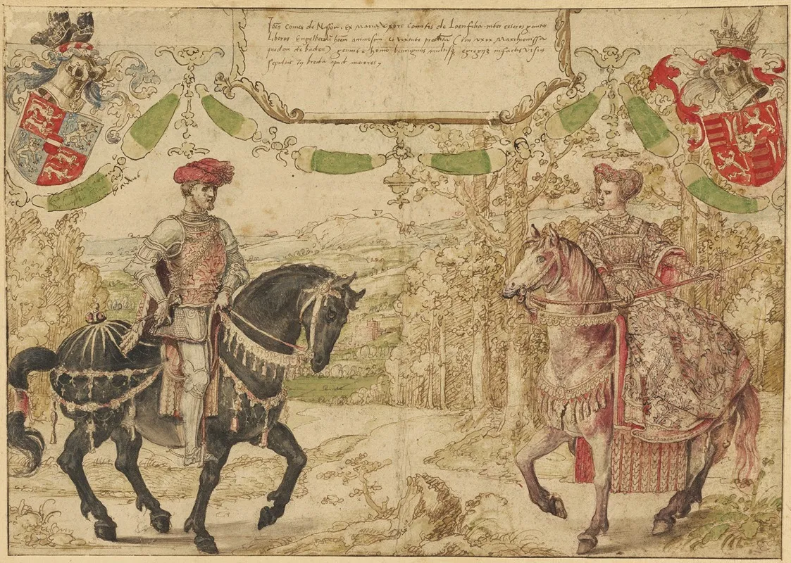 Johan Iv Van Nassau And His Wife Maria Van Loon Heinsberg Wall Art by Bernard van Orley - High-Resolution Digital Print