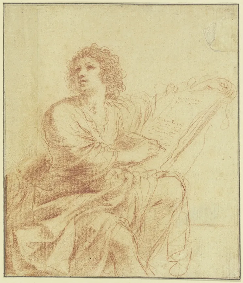 Johannes Der Evangelist Sitzend Und Schreibend Wall Art by Guercino - High-Resolution Digital Print
