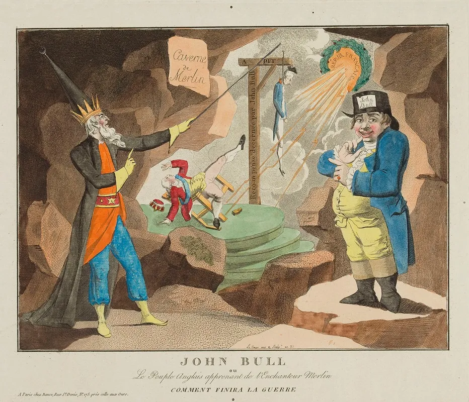 John Bull Ou Le Peuple Anglais Apprenant De Lenchanteur Merlin Comment Finira La Guerre Wall Art by Louis Lecoeur ou Le Coeur - High-Resolution Digital Print