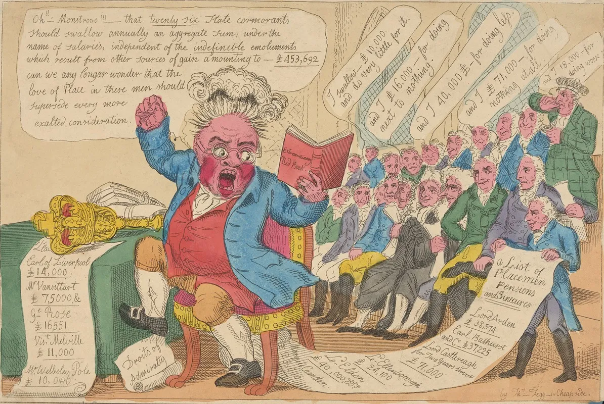 John Bull Reading The Extraordinary Red Book Wall Art by William Elmes - High-Resolution Digital Print