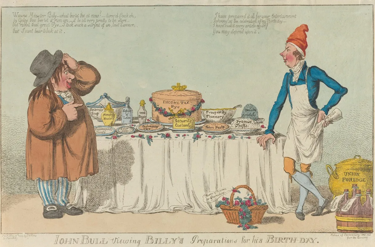 John Bull Viewing Billys Preparations For His Birthday