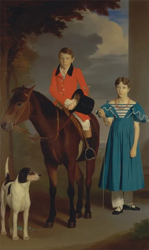 John Gubbins Newton And His Sister Mary Newton Wall Art by Robert Burnard - High-Resolution Digital Print