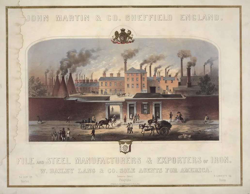 John Martin Co Sheffield England File And Steel Manufacturers Exporters Of Iron W Bailey Lang Co Sole Agents For America