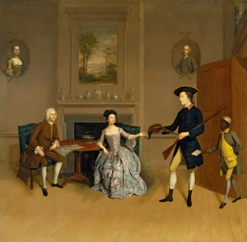 John Orde His Wife Anne And His Eldest Son William Wall Art by Arthur Devis - High-Resolution Digital Print