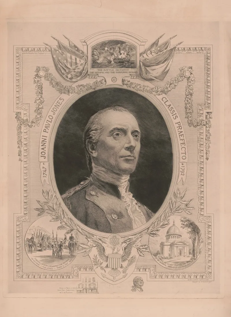John Paul Jones Classis Praefecto 1747 1792 Wall Art by H. Toussaint - High-Resolution Digital Print