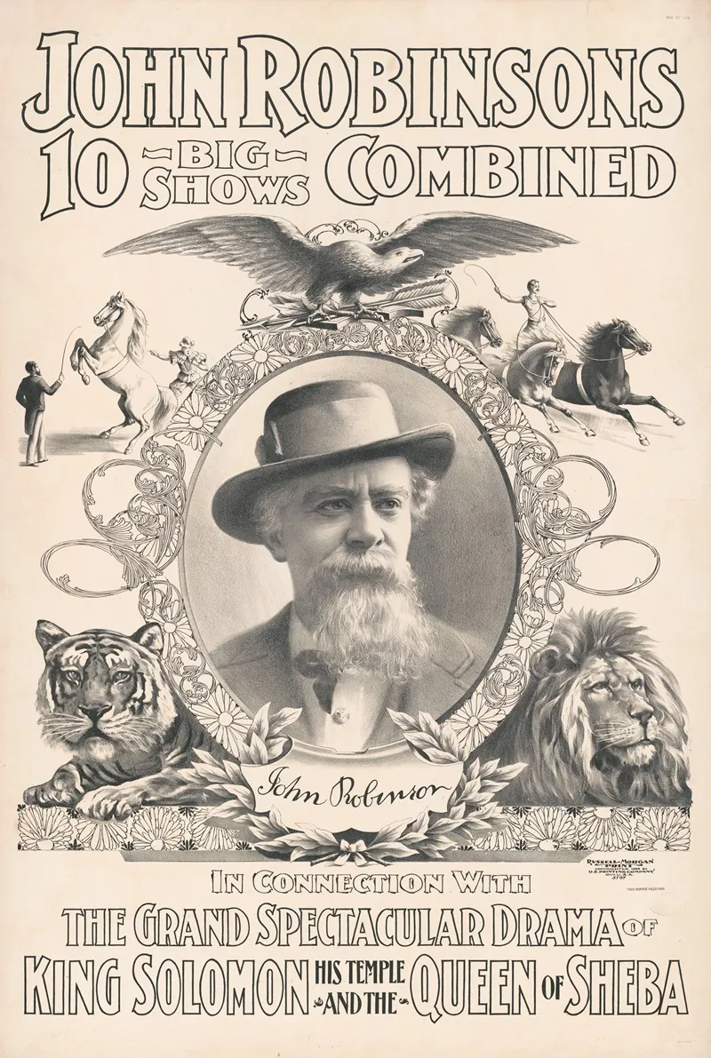 John Robinsons 10 Big Shows Combined King Solomon And The Queen Of Sheba Wall Art by Russell, Morgan &amp; Co. - High-Resolution Digital Print
