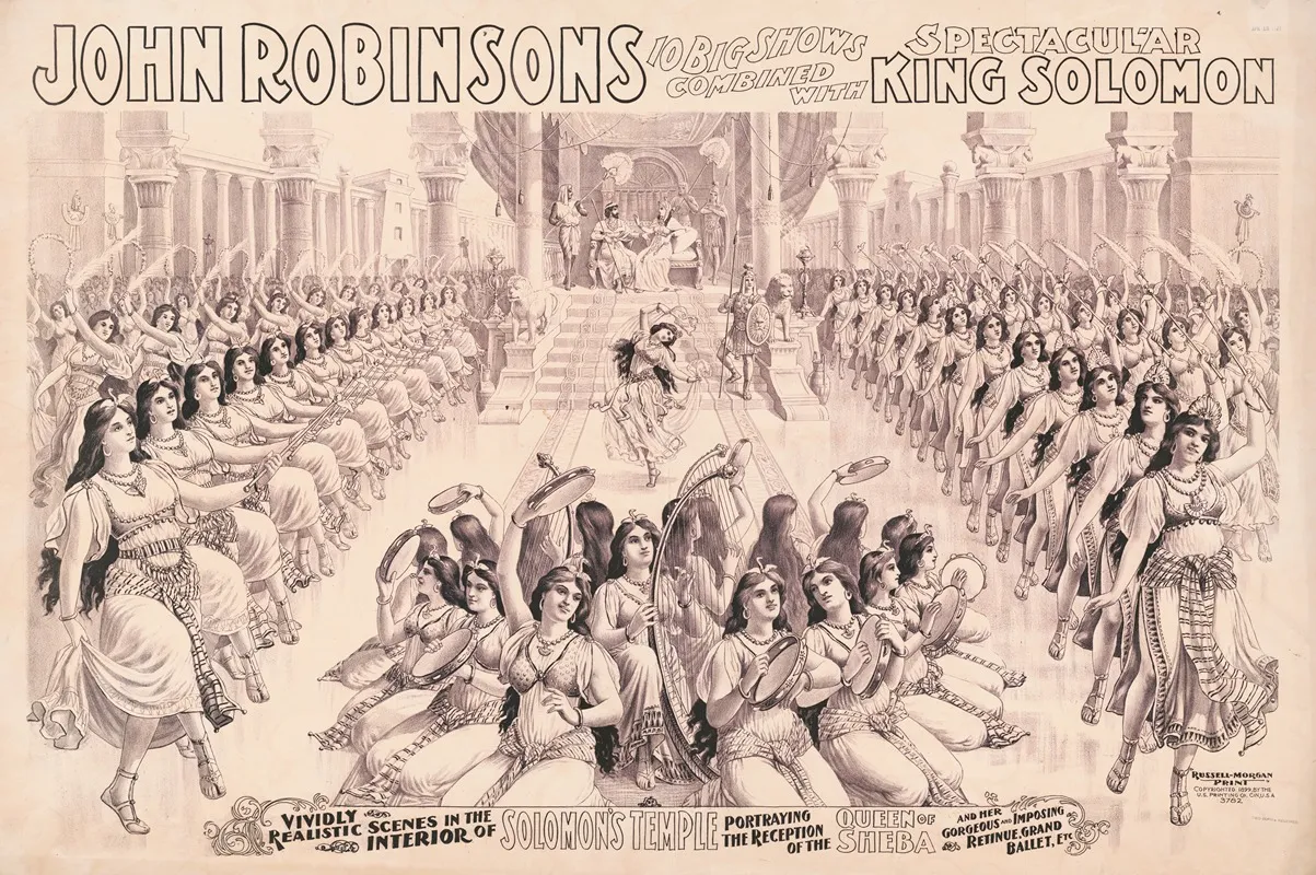John Robinsons 10 Big Shows Combined With Spectacular King Solomon Wall Art by Russell, Morgan & Co. - High-Resolution Digital Print