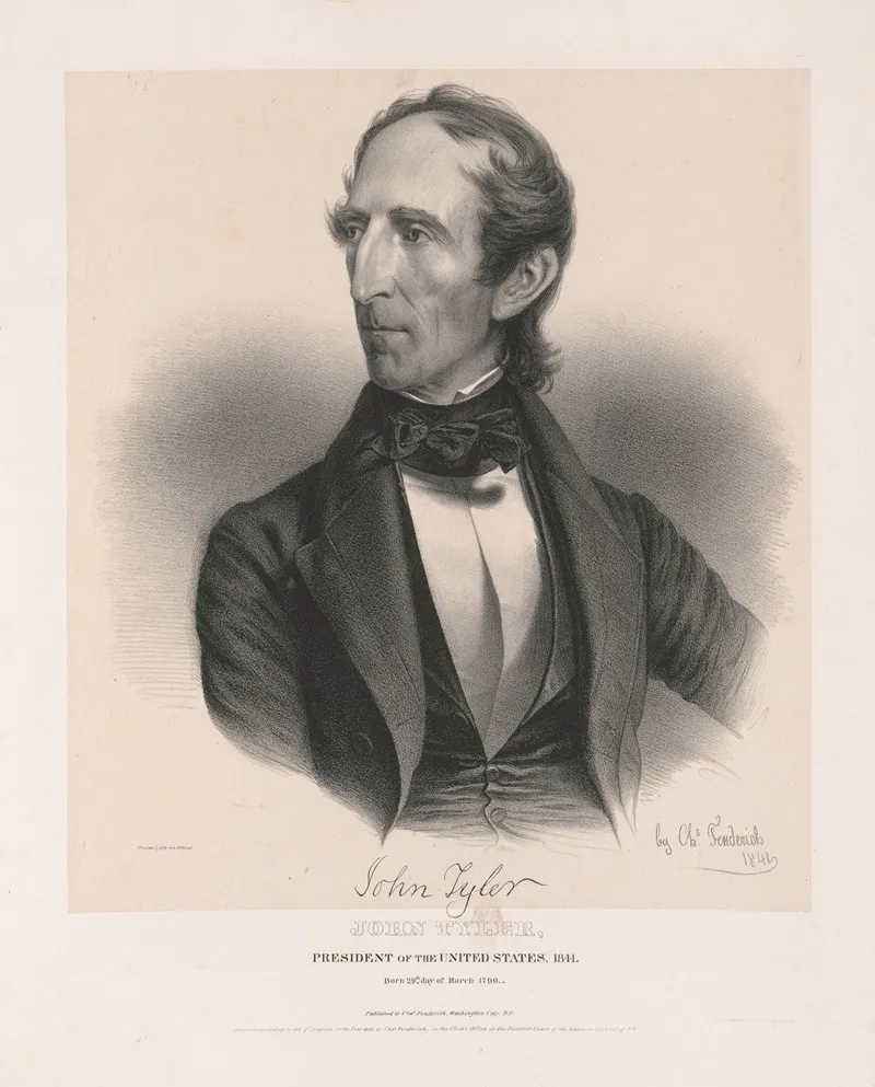 John Tyler President Of The United States 1841 Born 29th Day Of March 1790 Wall Art by Charles Fenderich - High-Resolution Digital Print