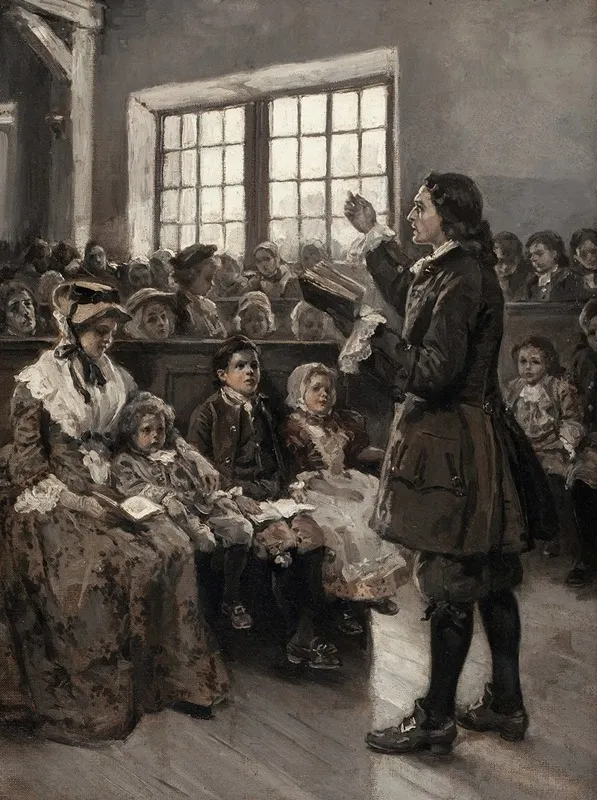 John Wesley Teaching His Sunday School Wall Art by Alice Barber Stephens - High-Resolution Digital Print