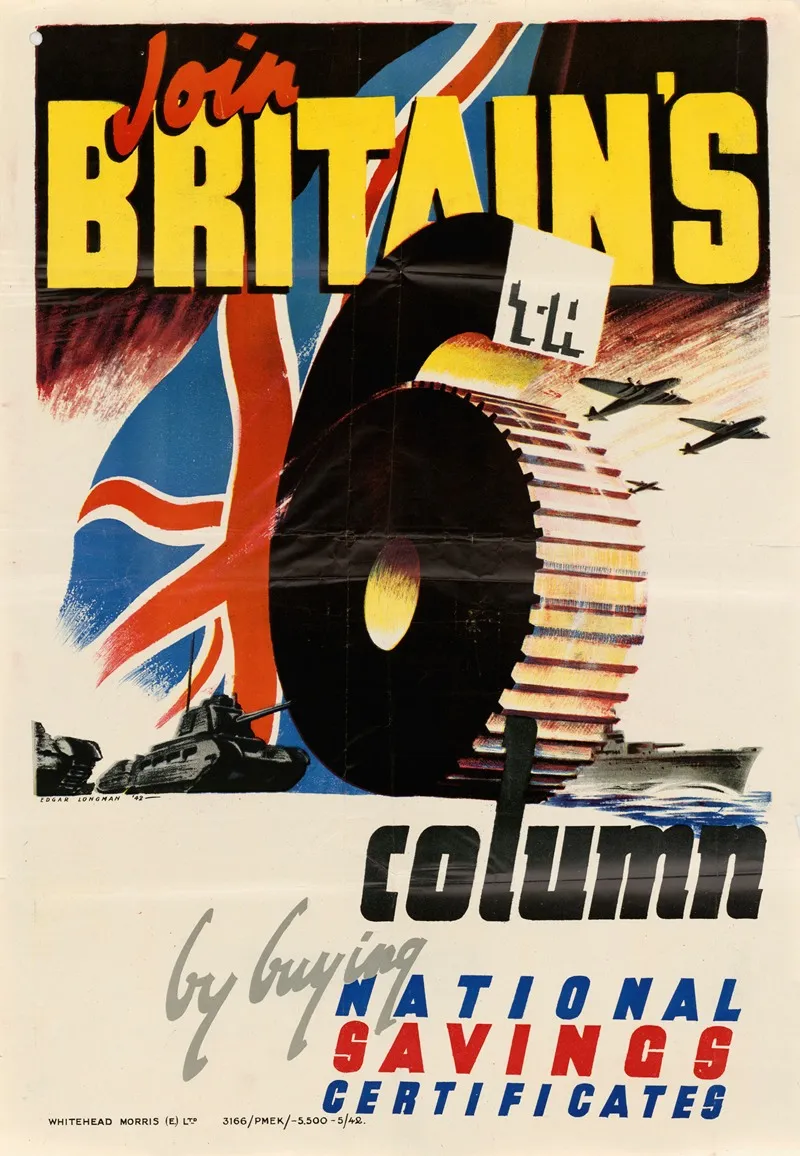 Join Britains Column By Buying National Savings Certificates Wall Art by Edgar Longman - High-Resolution Digital Print