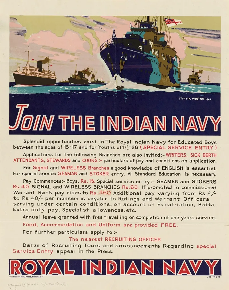 Join The Indian Navy Wall Art by Frank Norton - High-Resolution Digital Print