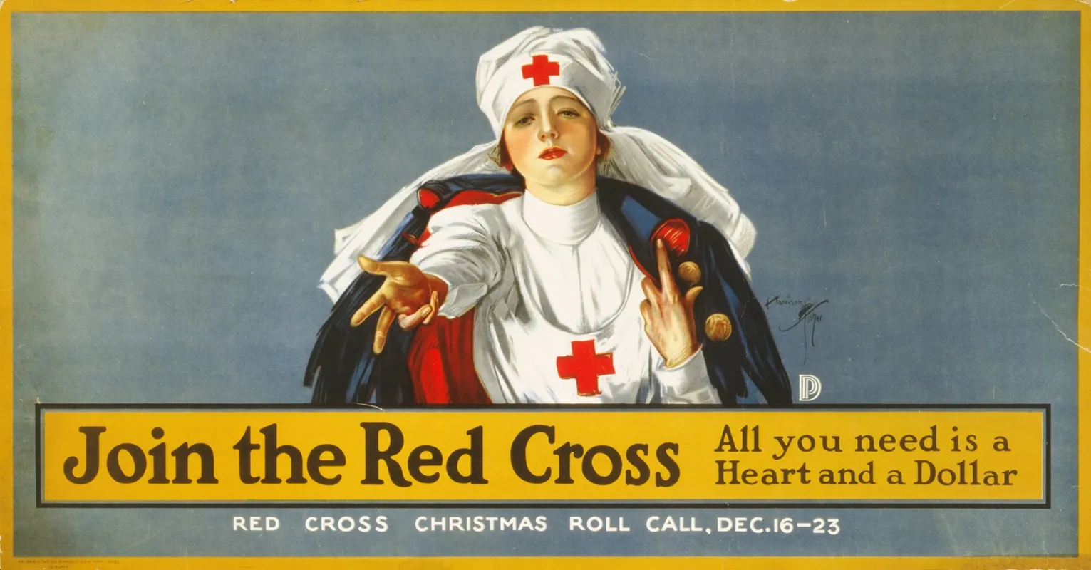 Join The Red Cross All You Need Is A Heart And A Dollar Wall Art by Harrison Fisher - High-Resolution Digital Print